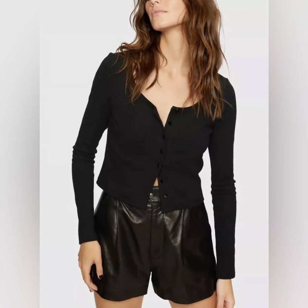 Rebecca Minkoff Camilla Black Button-Up Women's Cardigan